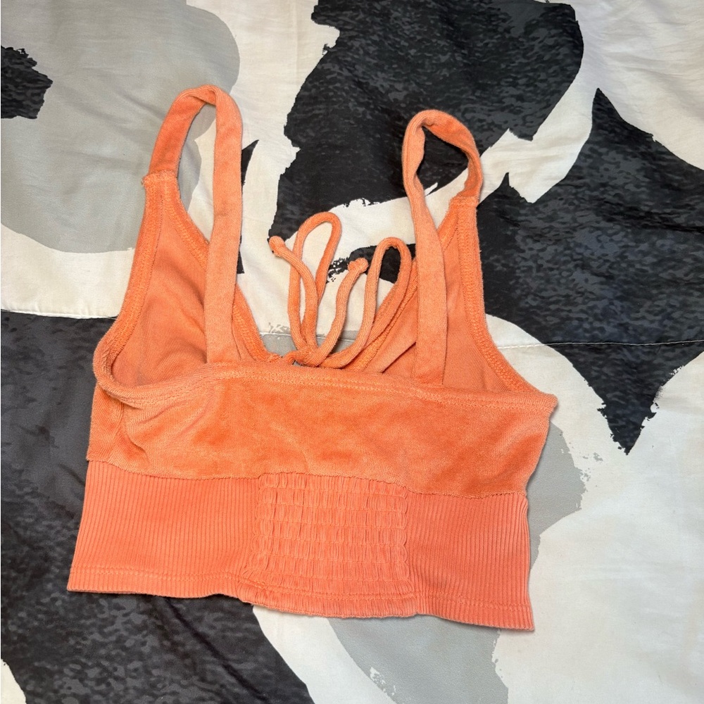 Orange Ribbed Crop Top - Picture 2 of 2